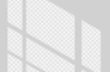 Natural Light and shadow from window overlay effect on TRANSPARENT background. Silhouette light abstract can use for wallpaper minimal,mock up design.Black and white blurred image backdrop.