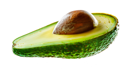 half an avocado on a transparent background	