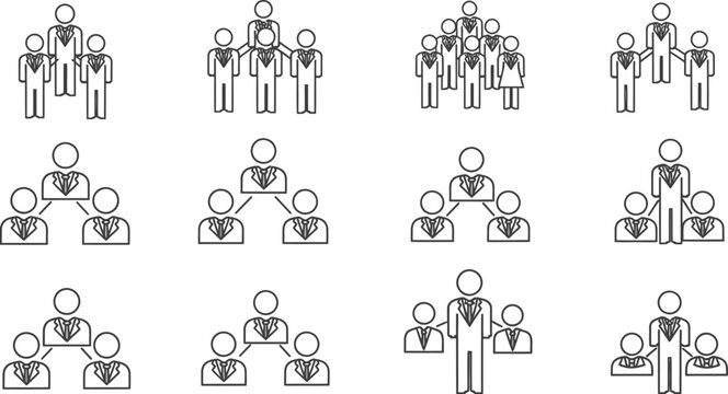 Collection of male avatar icons for user profile and social media account simple minimal style design