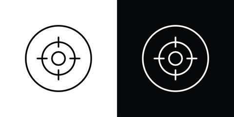 Bullseye pointer icon. Outline symbol for Website UI