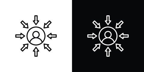 Centric consumer icon. Outline symbol for Website UI