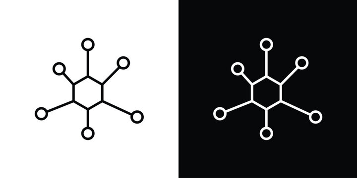 Chart connected icon. Outline symbol for Website UI