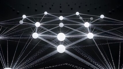Connecting the Dots: Dynamic animation illustrating growing networks and intricate data connections forming an evolving digital matrix. - Powered by Adobe