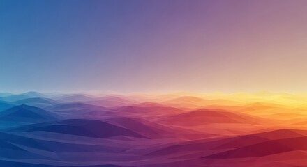 Colorful Abstract Landscape with Geometric Shapes and Soft Gradient