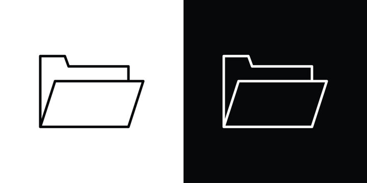 Folder icon. Outline symbol for Website UI