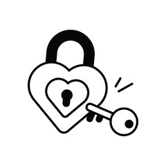 Heart Lock vector icon