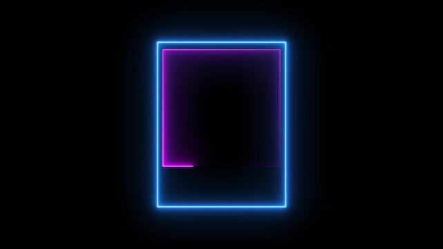 Neon glow line picture frame animation, photo, mockup, scrapbook. Vector photo Frames: Realistic Photo Templates with Shadows.