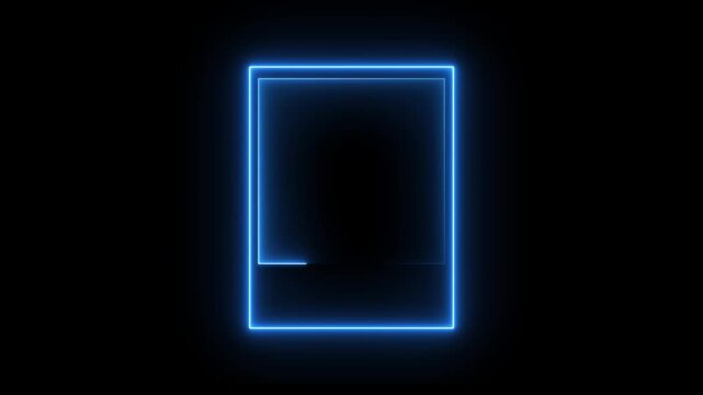 Neon glow line picture frame animation, photo, mockup, scrapbook. Vector photo Frames: Realistic Photo Templates with Shadows.