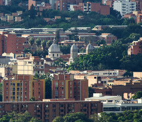 Beautiful view on theBel&eacute;n district in Medellin, Colombia with the famous church of our lady (Iglesia de Nuestra Se&ntilde;ora).
