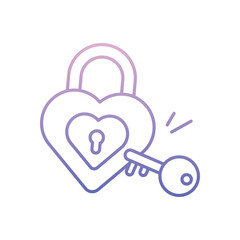 Heart Lock vector icon