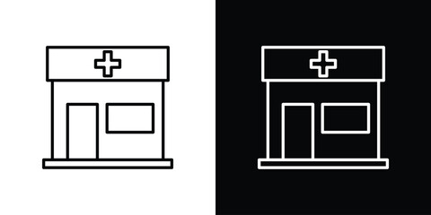 Pharmacy icon. Outline symbol for Website UI