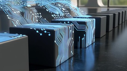 Corporate Training: Digital Transformation Driven by Data Flow and a Domino Effect, Cultivating Knowledge, Connectivity, and Growth. - Powered by Adobe