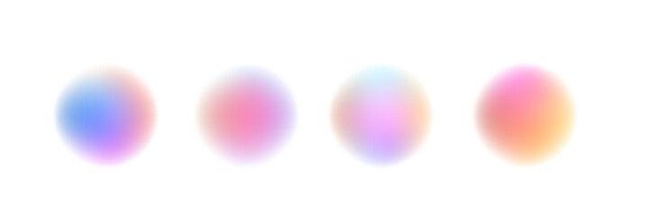 Round banner with neon gradient isolated on white transparent background in PNG vector format. Abstract cosmic bright colorful circle border frame PNG on white background.