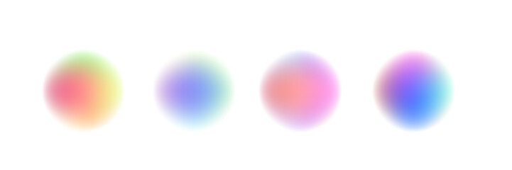 Round banner with neon gradient isolated on white transparent background in PNG vector format. Abstract cosmic bright colorful circle border frame PNG on white background.