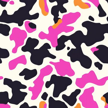 colorful cow skin seamless pattern background illustration