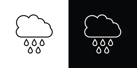Rain icon. Outline symbol for Website UI