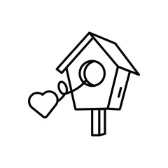 Romantic Birdhouse vector icon