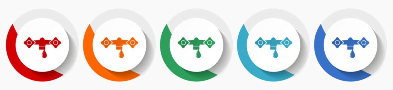 Water faucet, old tap vector icons, flat icon set for logo design, webdesign and mobile applications, colorful web button collection in eps 10