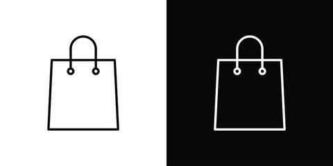 Shopping bag icon. Outline symbol for Website UI