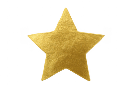 Golden star shape with textured metallic glitter finish - Powered by Adobe