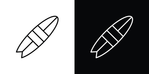 Surfing icon. Outline symbol for Website UI