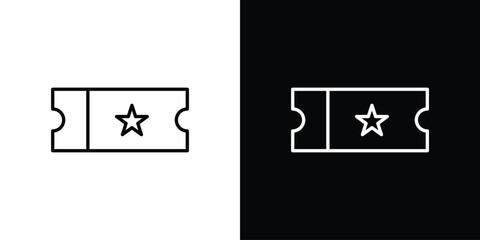 Ticket icon. Outline symbol for Website UI