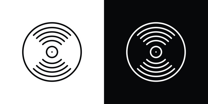 Vinyl icon. Outline symbol for Website UI