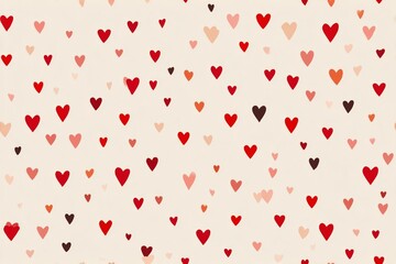 Romantic heart pattern background in red and pink tones