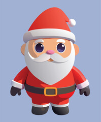 Charming Santa Claus character brings festive cheer, perfect for holiday cards and seasonal promotions, spreading joyful vibes with his classic red suit
