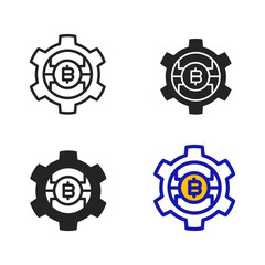 Icon Setting System of Cryptocurrency. Icon collection with various style icon.