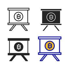 Icon Presentation of Cryptocurrency. Icon collection with various style icon.