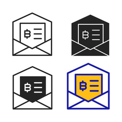 Icon Letter Cryptocurrency. Icon collection with various style icon.