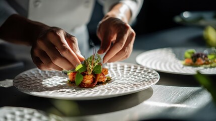 Gourmet presentation by chef in professional kitchen, ,National Bouillabaisse Day