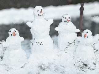 snowman on the snow