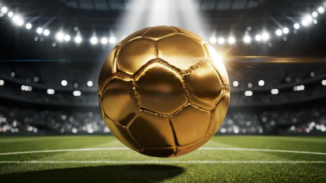 golden football ball spin loop
