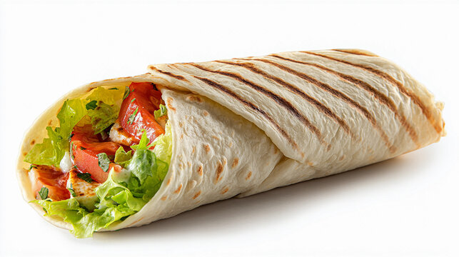 veggie wrap isolated on white background