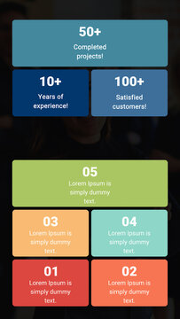 Mini Colorful Text Blocks In A Grid