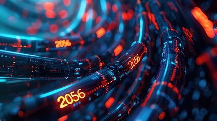 Softly illuminated threads of blue and magenta light weave together in a smooth digital pattern, capturing the essence of information flow, virtual connectivity