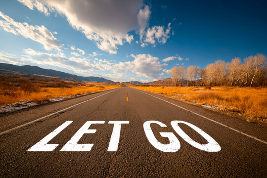 Open road with a motivational message in a scenic landscape - Powered by Adobe