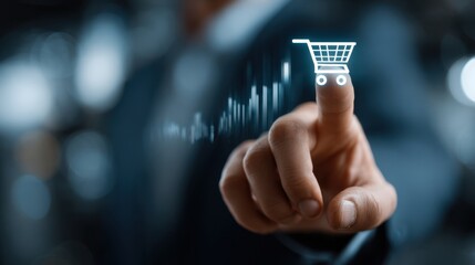 Businessman analyzing cross selling data to increase revenue and customer loyalty by offering complementary products, an effective marketing strategy