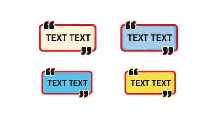 Colorful speech bubble designs showcasing text placement and varying color schemes