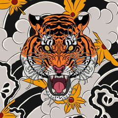 tiger head vector illustration