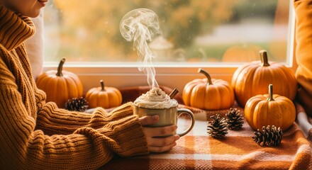 Autumn Pumpkin Spice Latte Scene