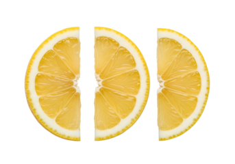 yellow lemon slice isolated on transparent white background full depth of field clipping path