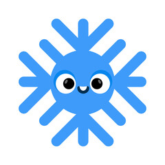 Obraz premium Cute Smiling Blue Snowflake Character