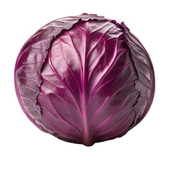 Obraz premium red cabbage isolated on transparent white background full depth of field clipping path