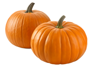 pumpkins isolated on transparent white background full depth of field clipping path