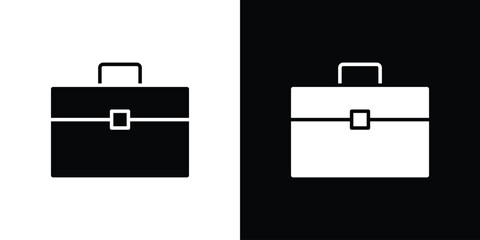 Briefcase icons in black and white shilhouette style for App Ui