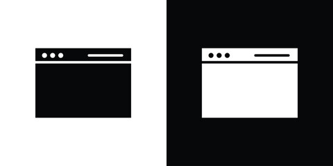 Browser icons in black and white shilhouette style for App Ui