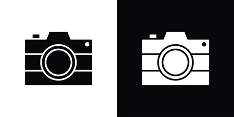 Camera icons in black and white shilhouette style for App Ui